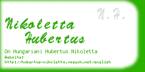 nikoletta hubertus business card